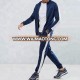 Hot sale gym wear contrast stripes custom slim fit mens tracksuit