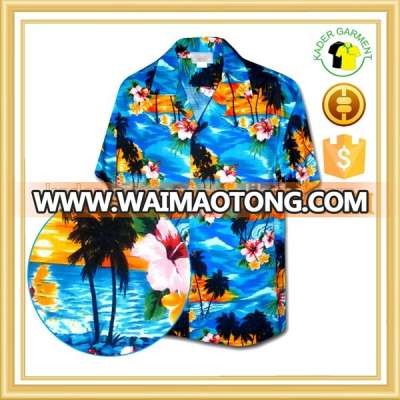 Wholesale cheap custom printed hawaiian shirt, mens aloha shirt