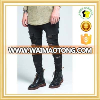 2017 new style jeans pent men cheap skinny stretch ripped jeans