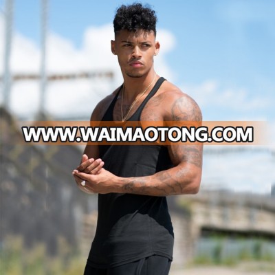 Mens plain stringer vest bodybuilding singlet custom gym tank top